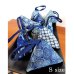 画像1: 藍染め　和柄　小さな三角ポーチ (1)