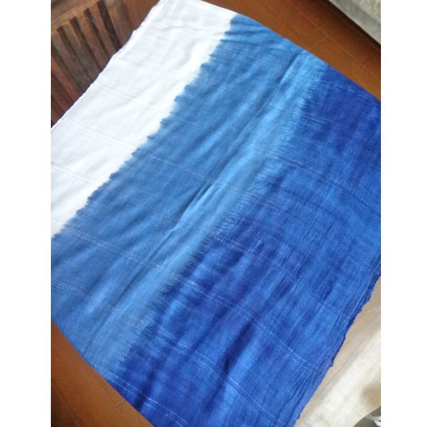 藍染 シルク混合スカーフ - アジアン雑貨リバータイ